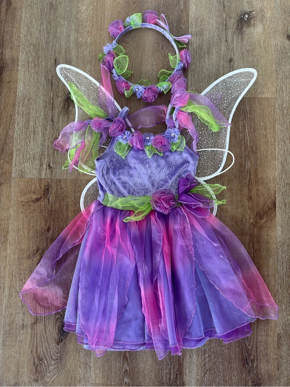 Gabby’s Dollhouse Kitty Fairy Costume Dress with Wings and Head Pieces Sz:4